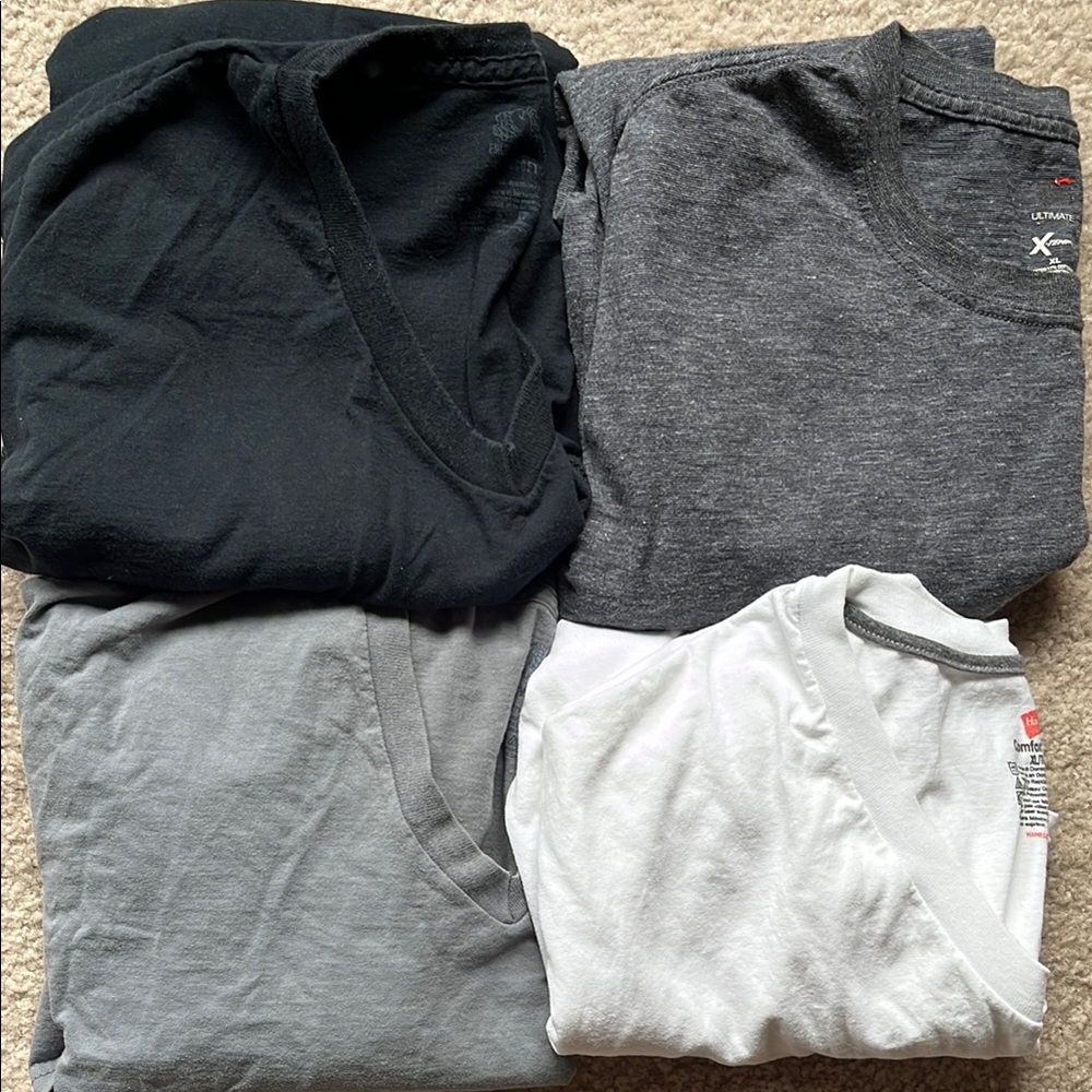 Hanes ComfortBlend T-Shirts bundle Classic Black and White Gray -XL